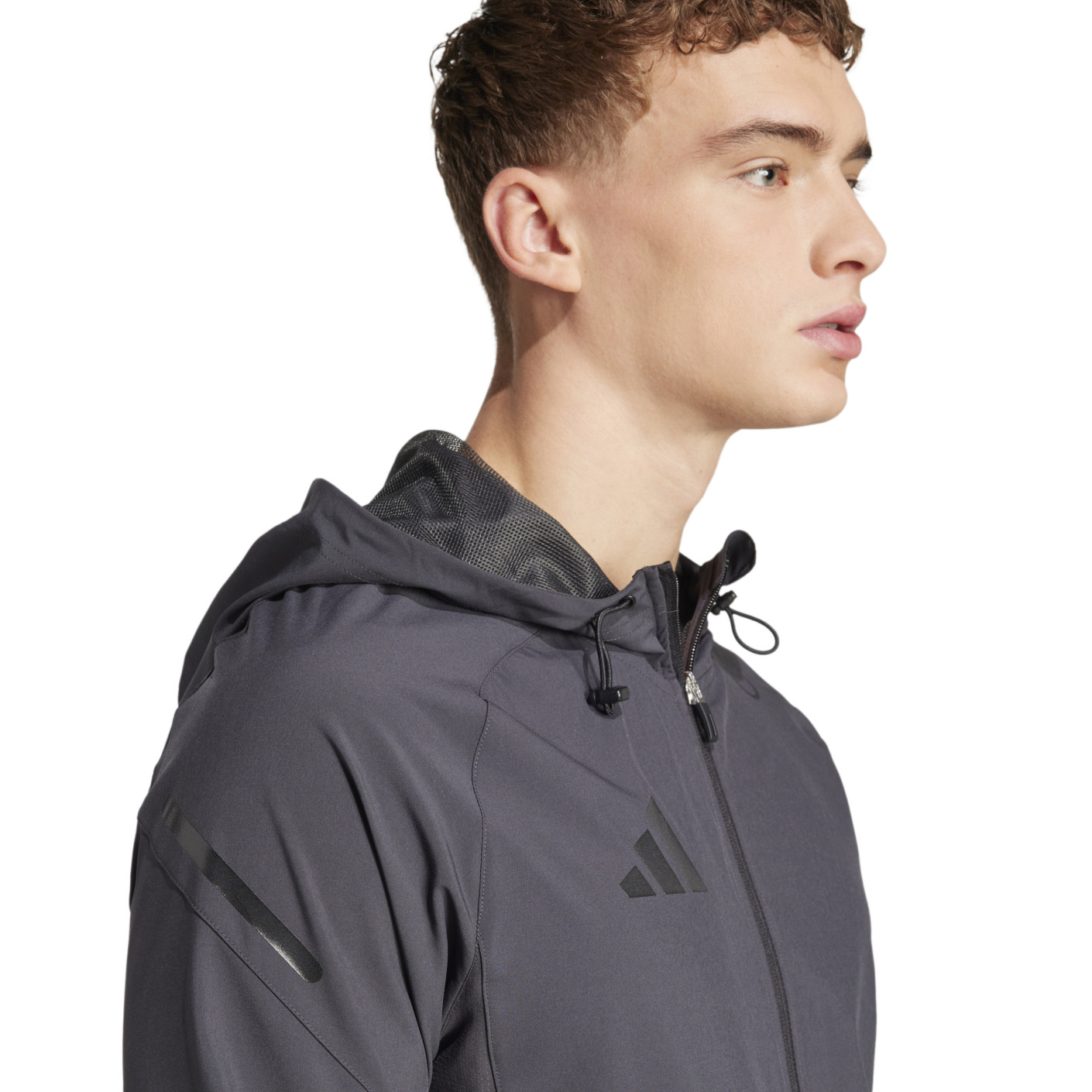 Adidas Tiro 25 Vis Tech Pro Hooded Trainingsjack Donkergrijs Zwart