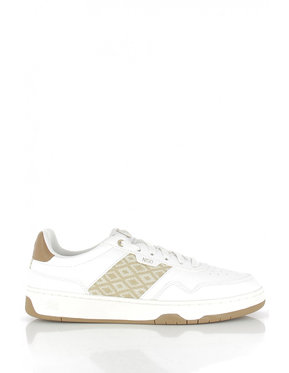 n'go shoes Baskets de ville mixte huê classique cuir blanc/marron