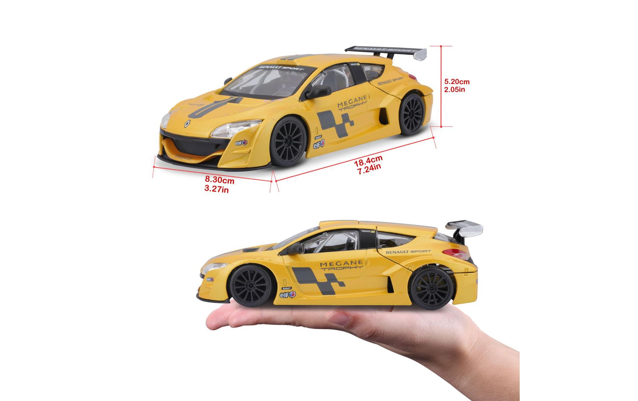 Renault Megane Trophy Gelb 1:24Sammlermodell im Massstab 1:24