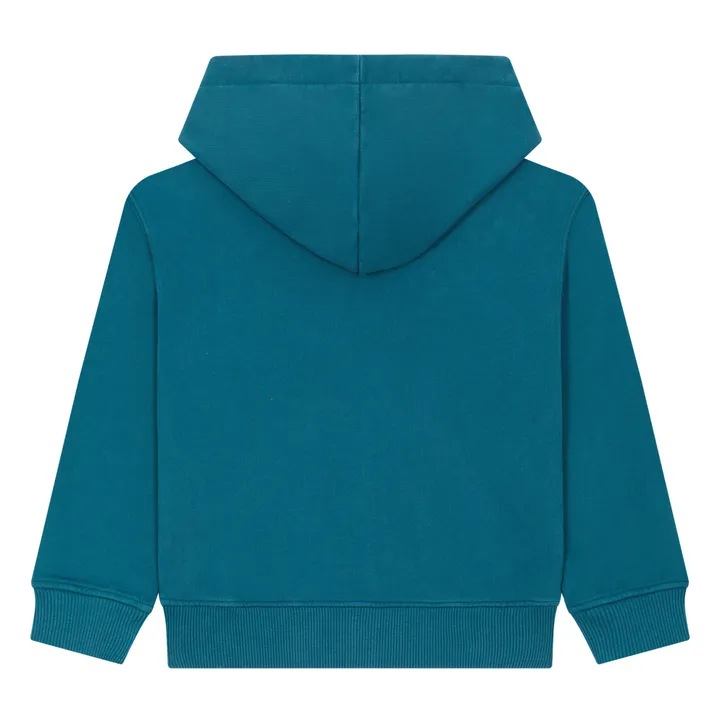 SMALLABLE BASICS Sweat A Capuche Zippé Coton Bio | Vert canard