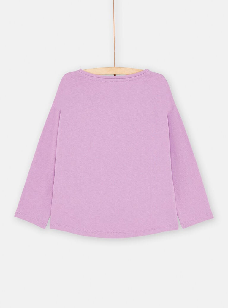 T-shirt violet à motif écureuil pour fille