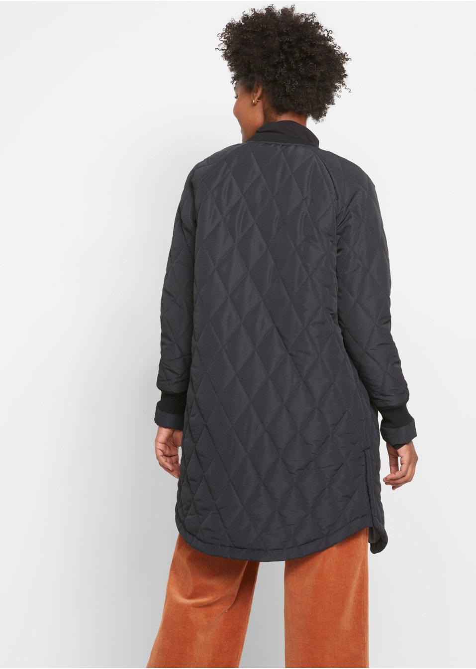 Manteau matelassé avec col en maille, légèrement rembourré