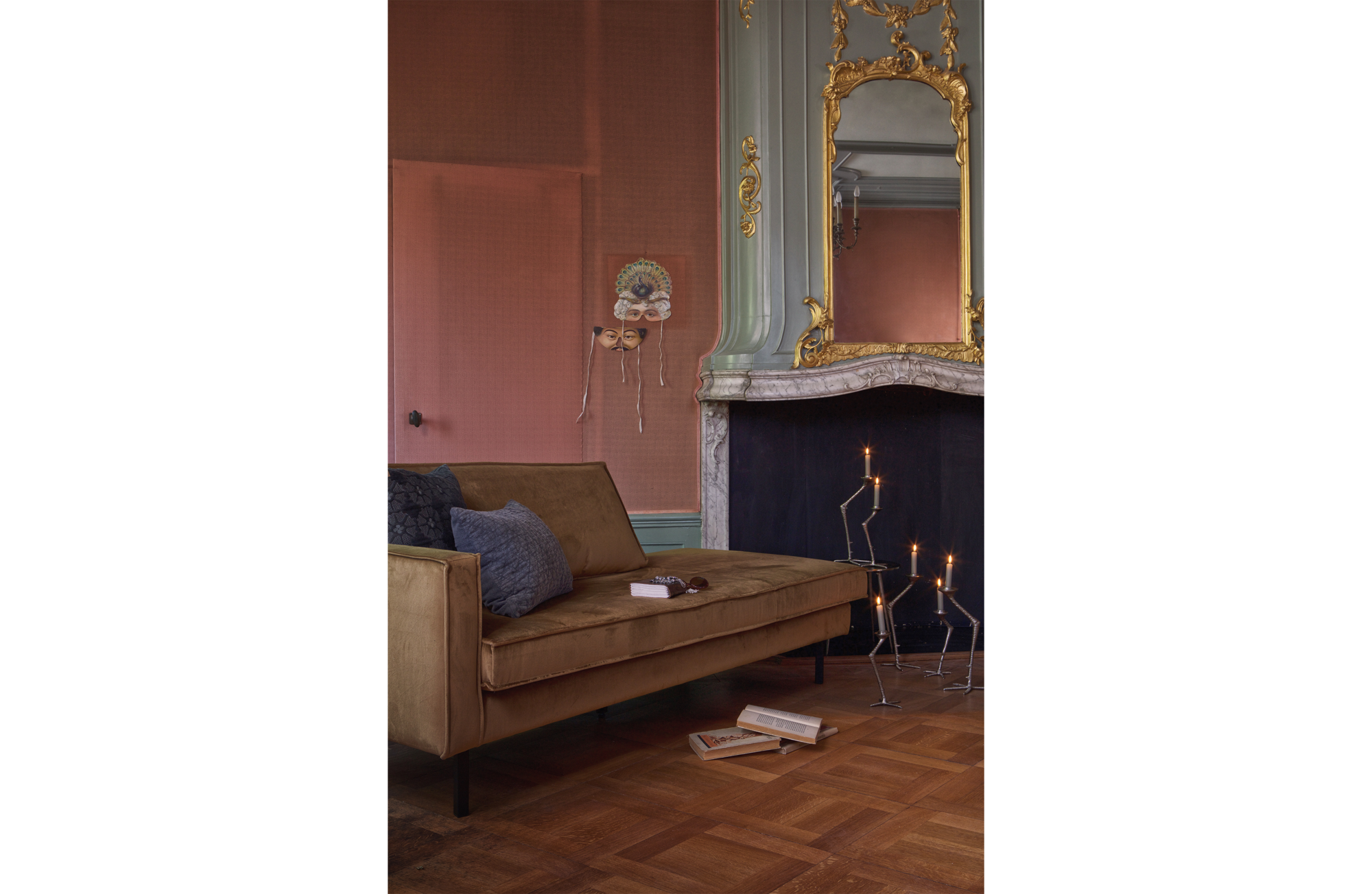 Rodeo daybed velvet Links - Honing Geel