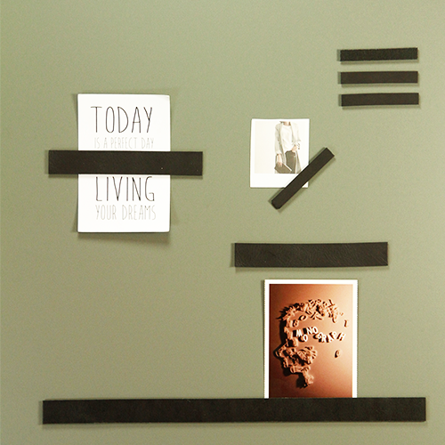 Leren magneetstrips (set) (7 stuks) Zwart
