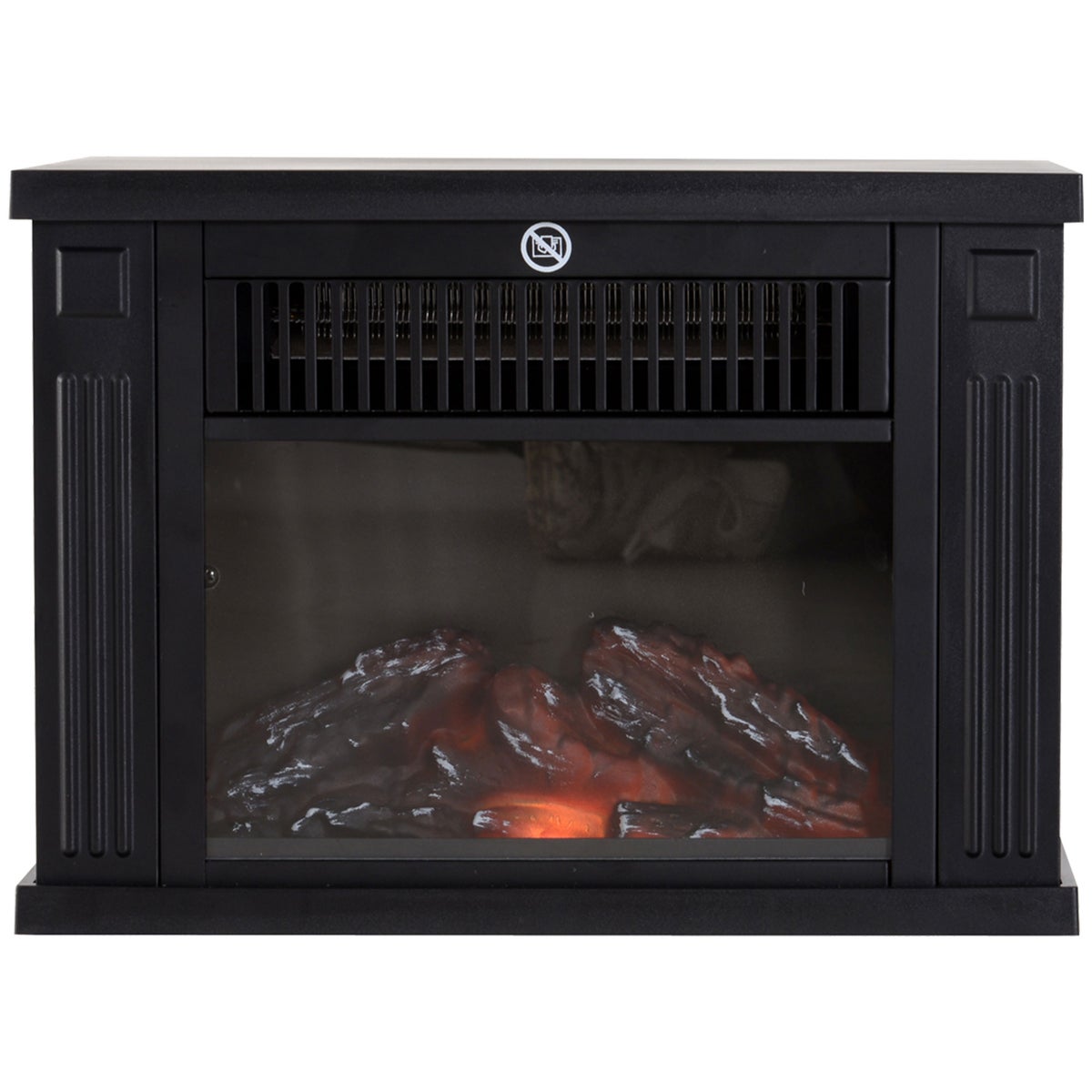HOMCOM Elektrische Haard, Model 5, Veiligheidsglas, L34 x B17 x H25 cm, Kunststof, Zwart