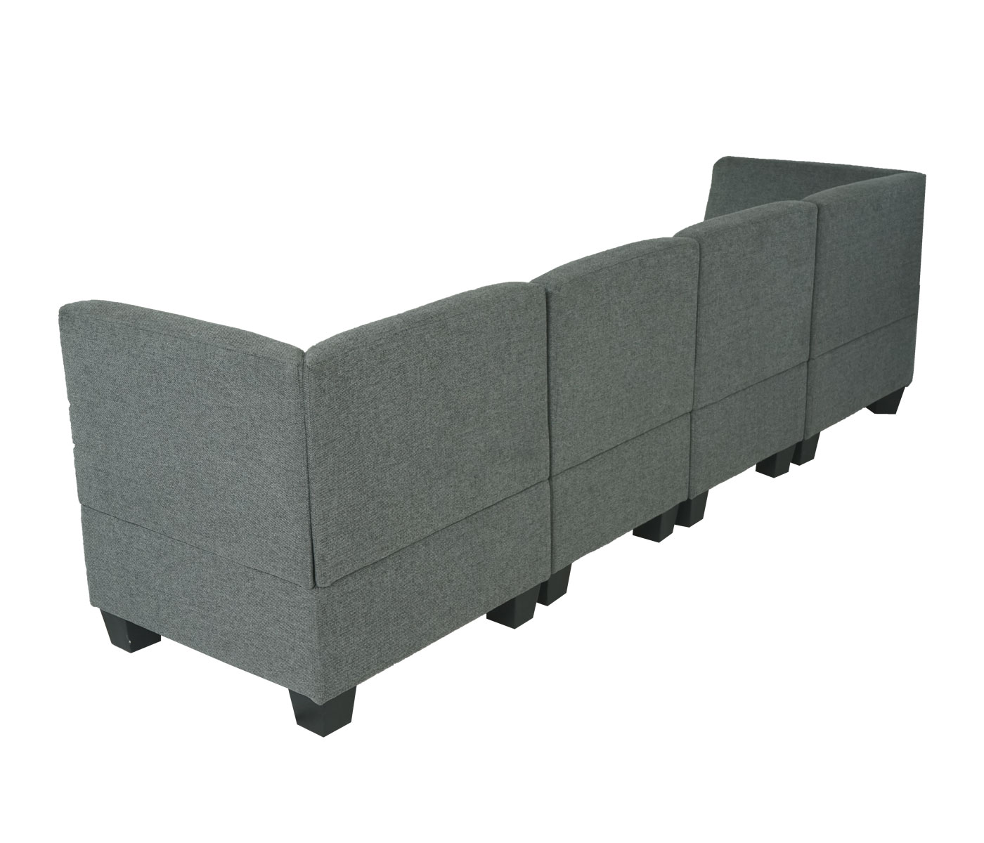 Modular 4-Sitzer Sofa Couch Moncalieri, Stoff/Textil ~ grau, hohe Armlehnen