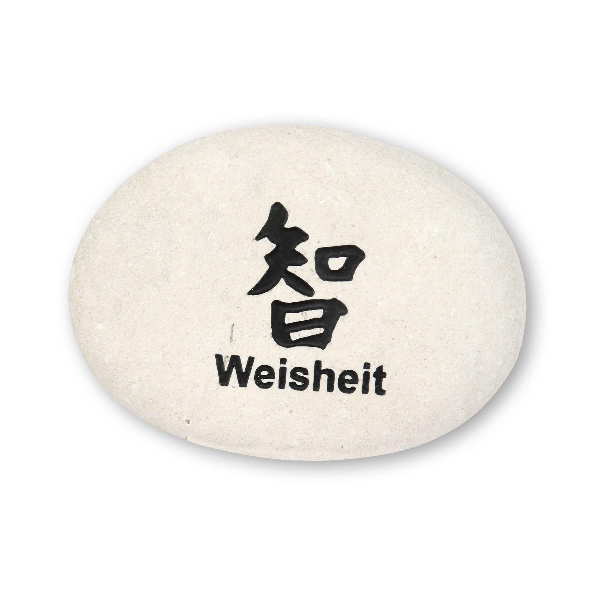 Flusskieselstein 'Weisheit', weiß, T 8 cm, B 8 cm von fischer's lagerhaus