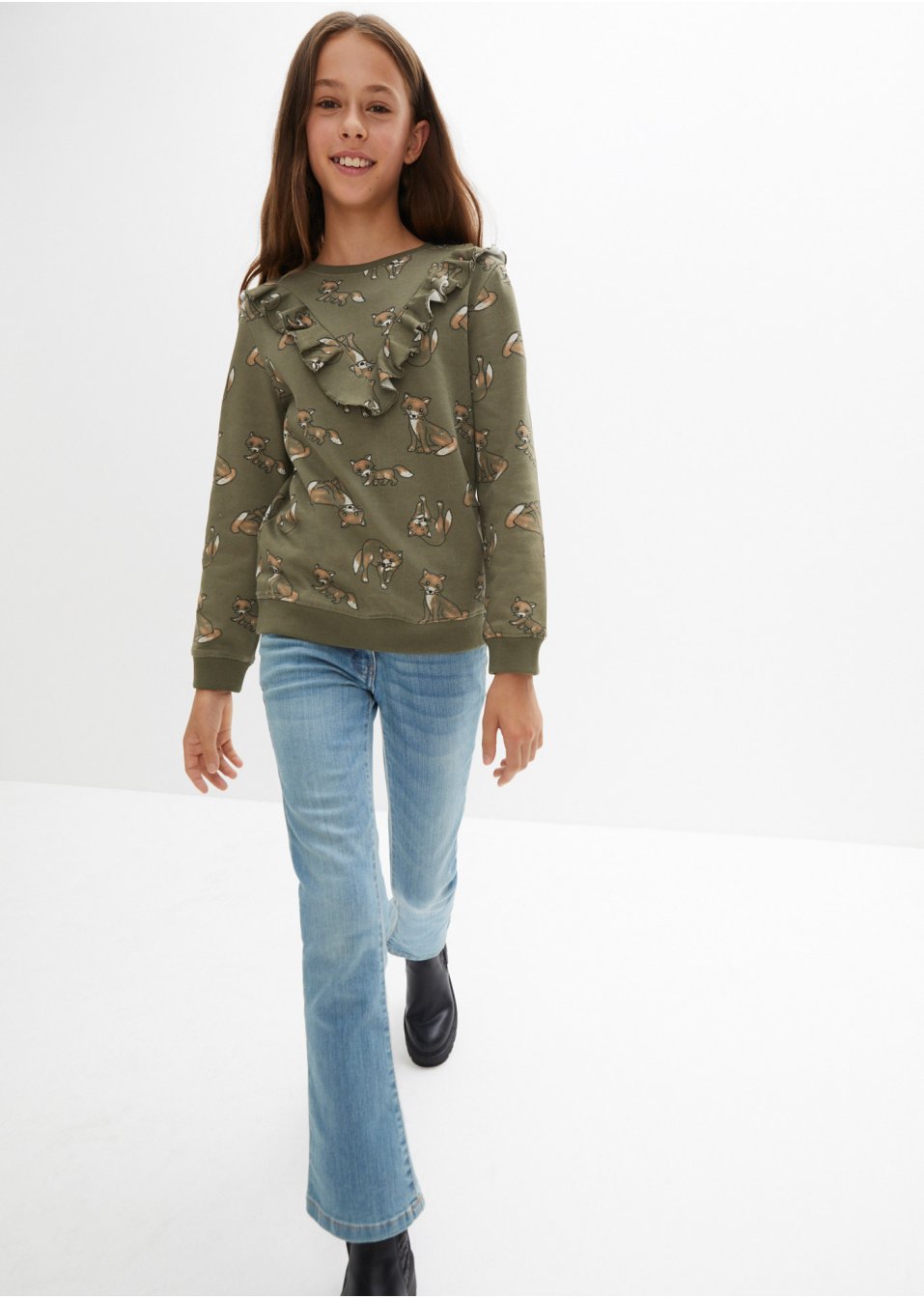 Sweat-shirt fille avec volant