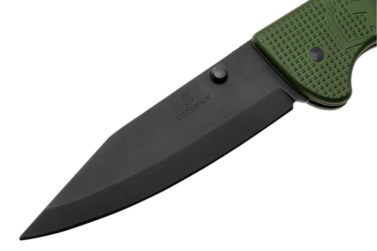 Victorinox Evoke 0.9425.DS24 Olive Green Alox, Clip Point Black Coating, zakmes