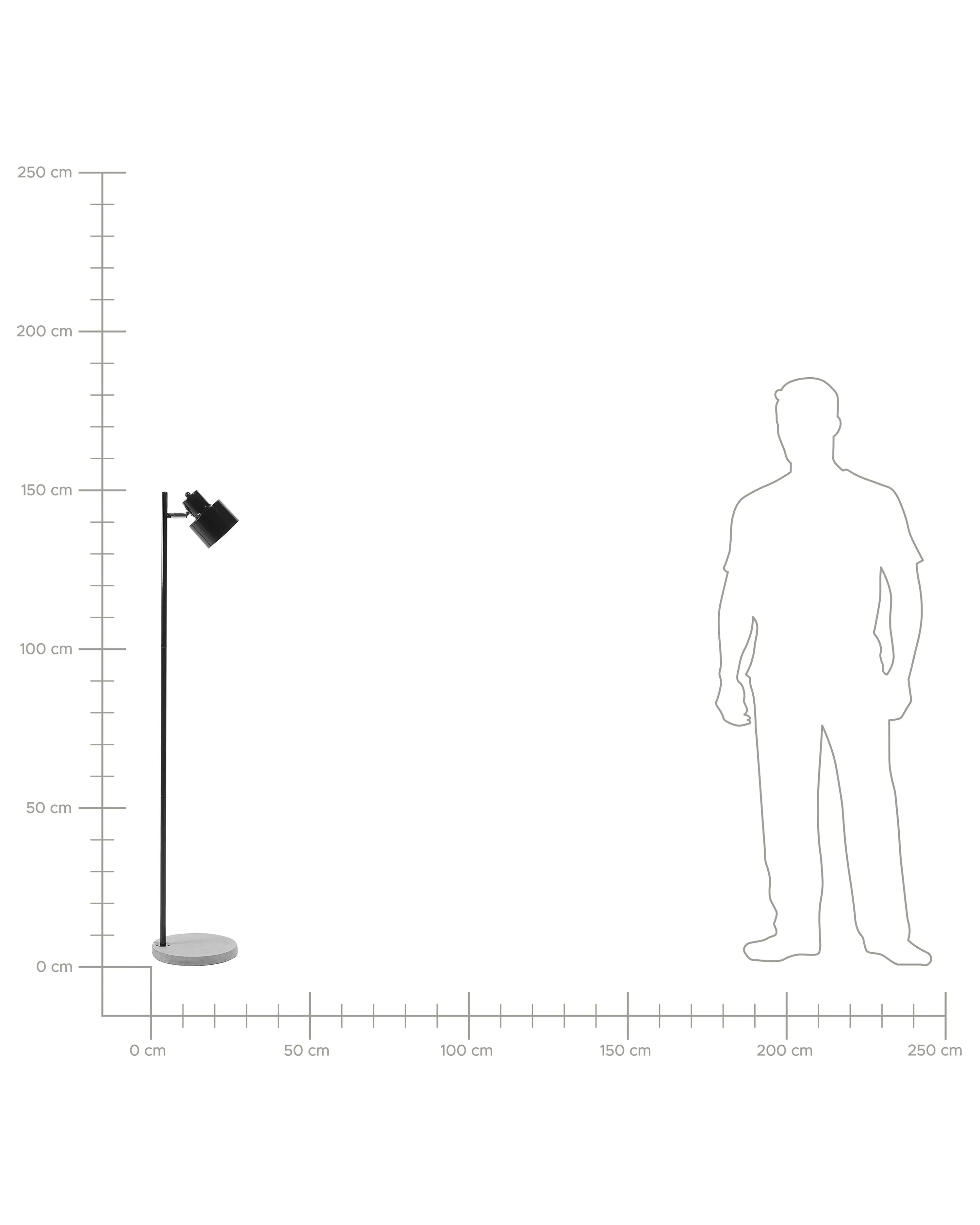 Staande lamp CORBONES verstelbaar Metaal Zwart