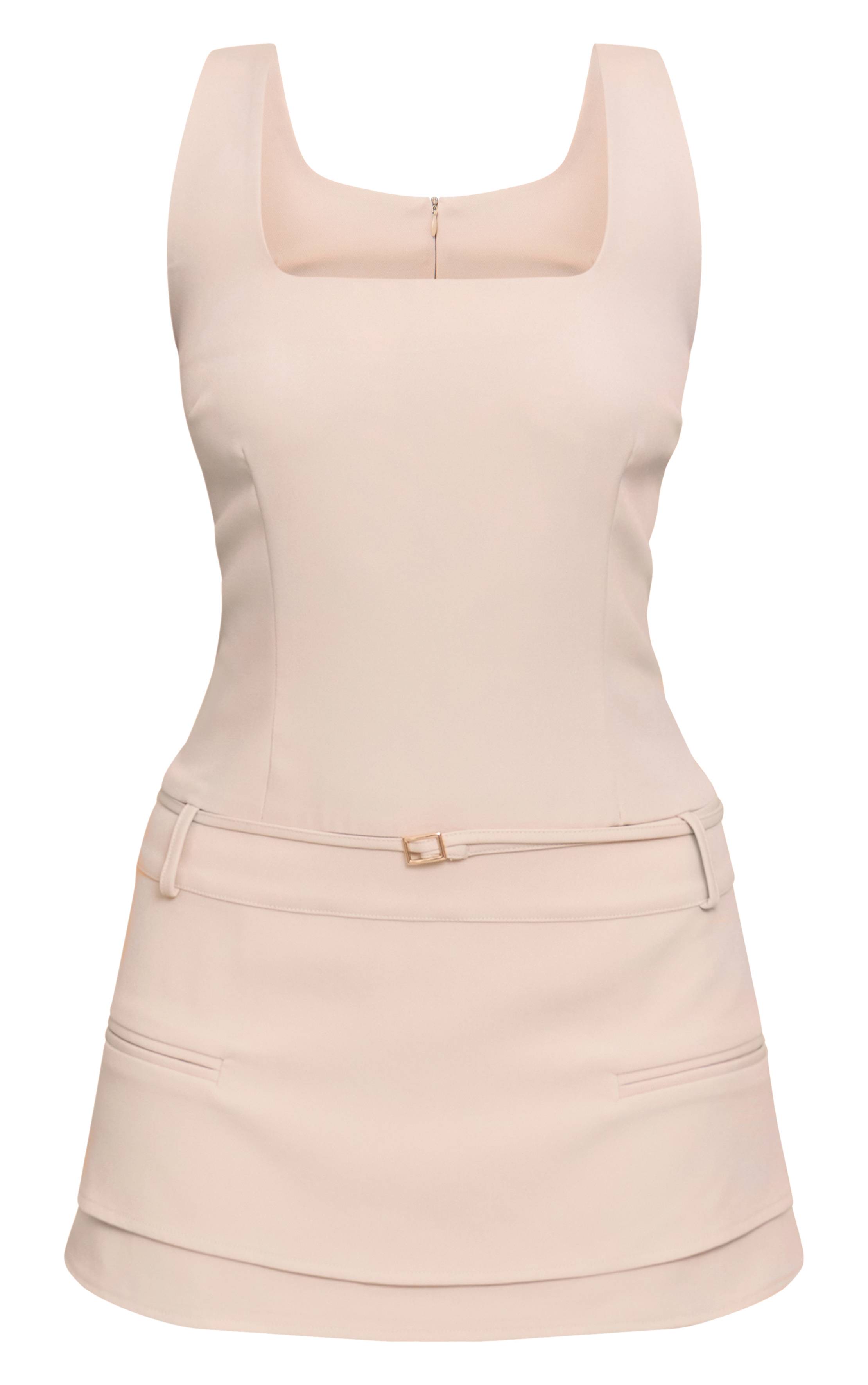 Beige Combi-short Jupe-short Avec Détail Ceinture Tissée