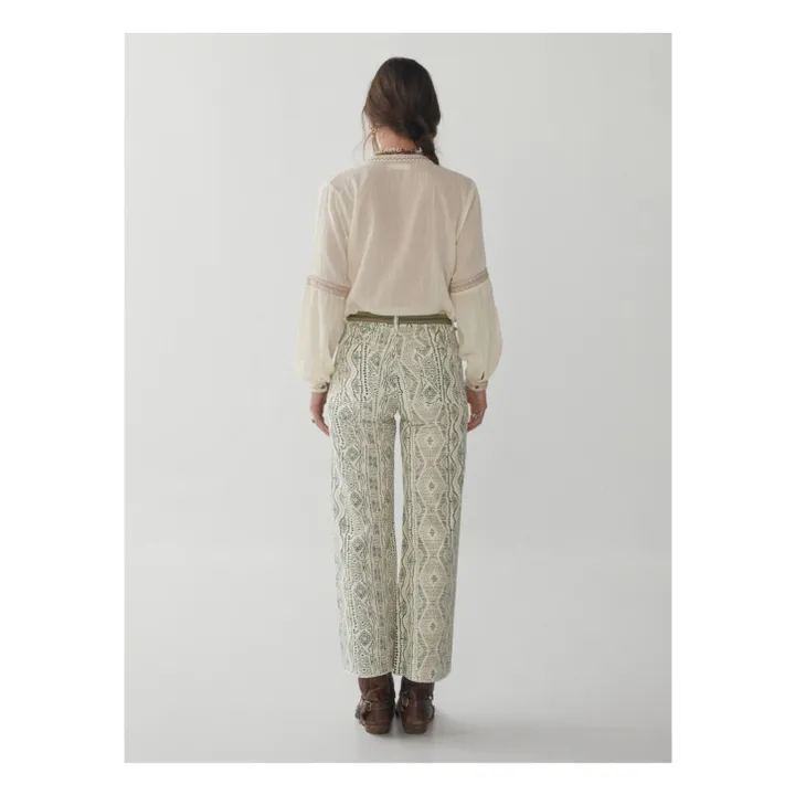 Maison Hotel Pantalon Ample Bleu | Bleu marine - Ecru