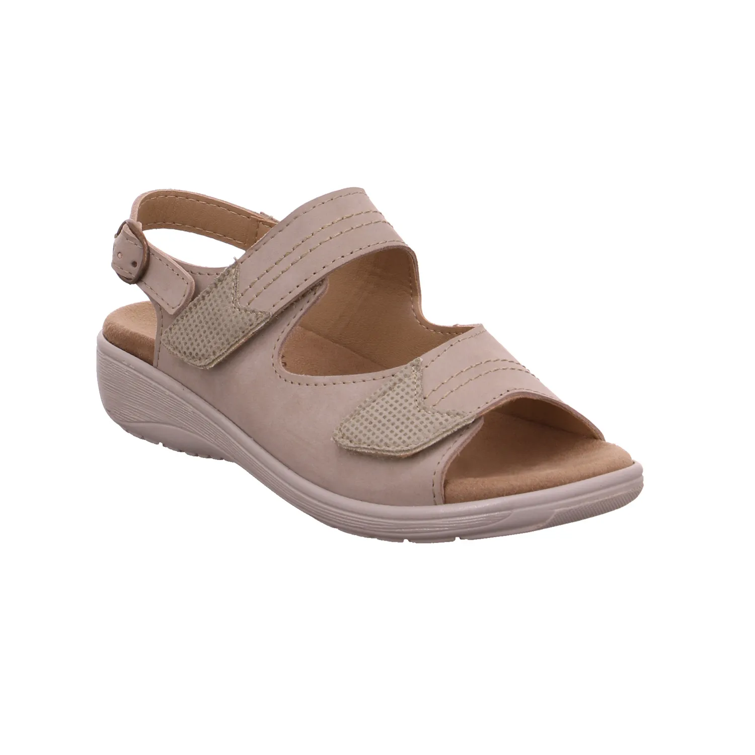 VAN DER LAAN Comfort-Sandalette Beige Leder