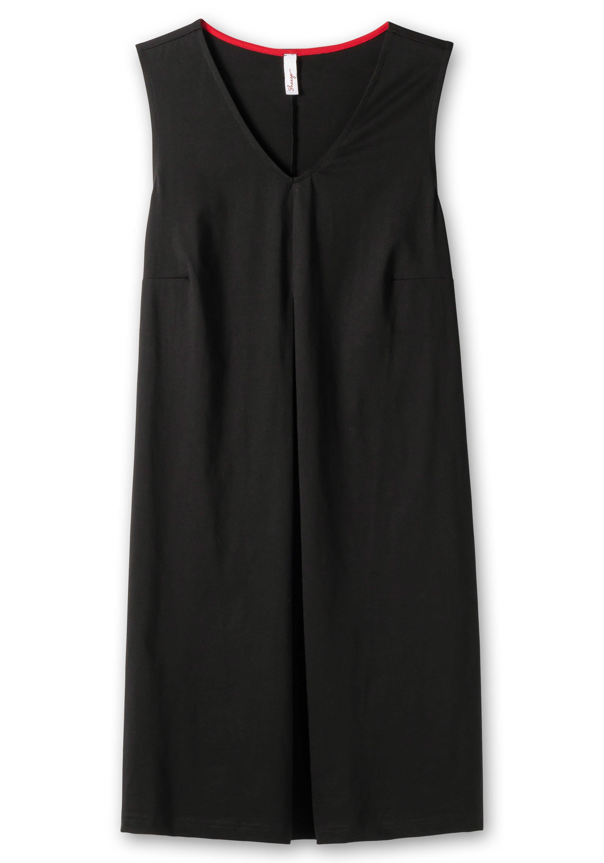Ärmelloses Jerseykleid mit Taschen, in A-Linie