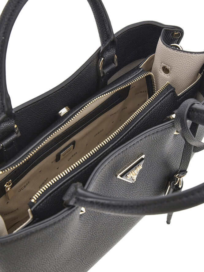 GUESS MERIDIAN GIRLFRIEND SATCHEL Black