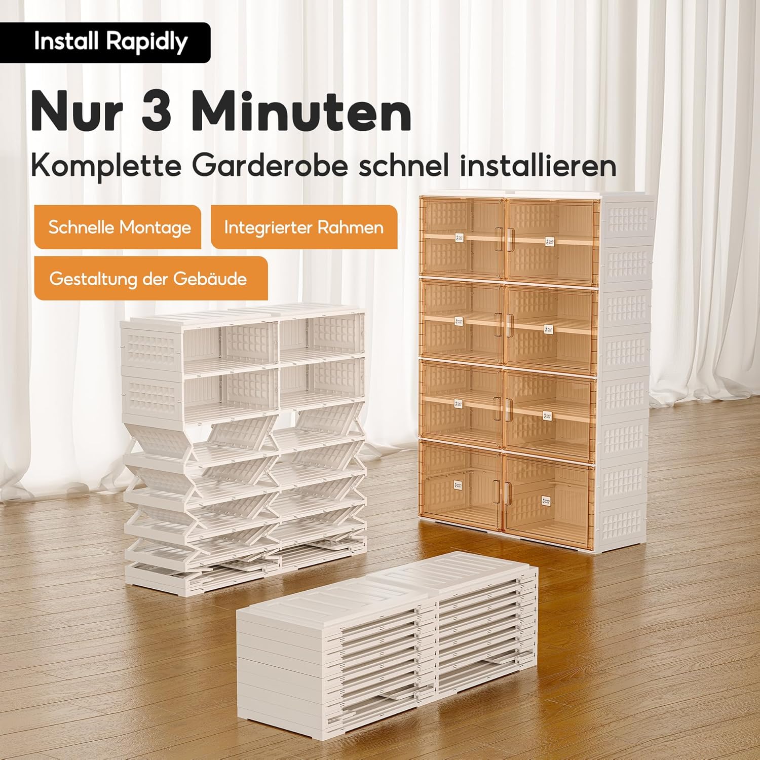Großer Schuhschrank,Transparente Schuhboxen,Schuhregal Platzsparend,Stapelbar, mit Magnetischer Tür,9 Schichten (Geeignet für große Schuhe+Zusätzliche 11 cm Breite)