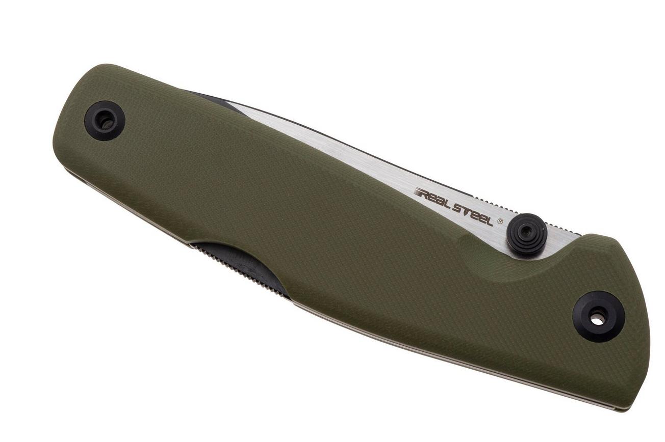 Real Steel Yak 7871BG, Satin/Black PVD 14C28N, Flat Grind, OD Green G10 zakmes