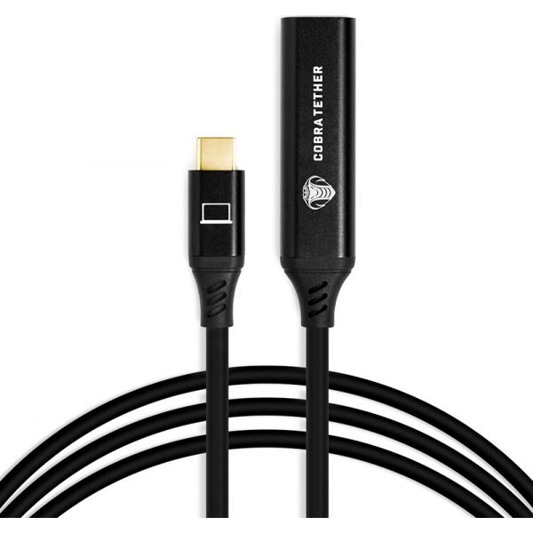 Cobra Tether Extensão USB-C/USB-C Fêmea 10m Preto