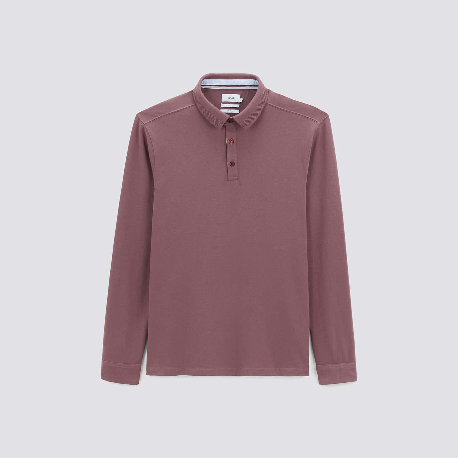 Polo à manches longues en jersey Violet