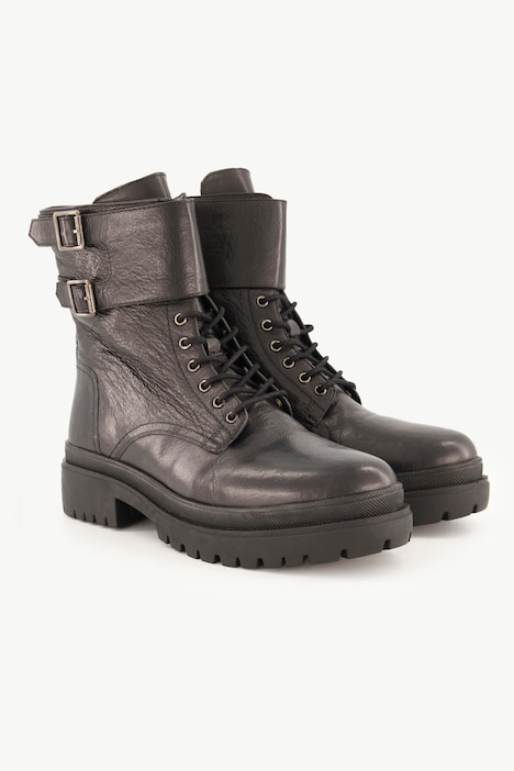 Leder-Stiefeletten, Schnürung, Weite H