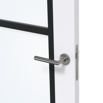 Arne & Bodil binnendeur ABD524 blank glas - extra wit afgelakt - glaslat diep zwart