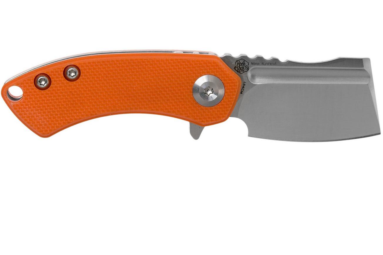 Kansept Mini Korvid T3030A6 Satin, Orange G10 zakmes, Justin Koch design