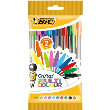 BIC Kugelschreiber mit Kappe Cristal Multicolour, 10 Stk.
