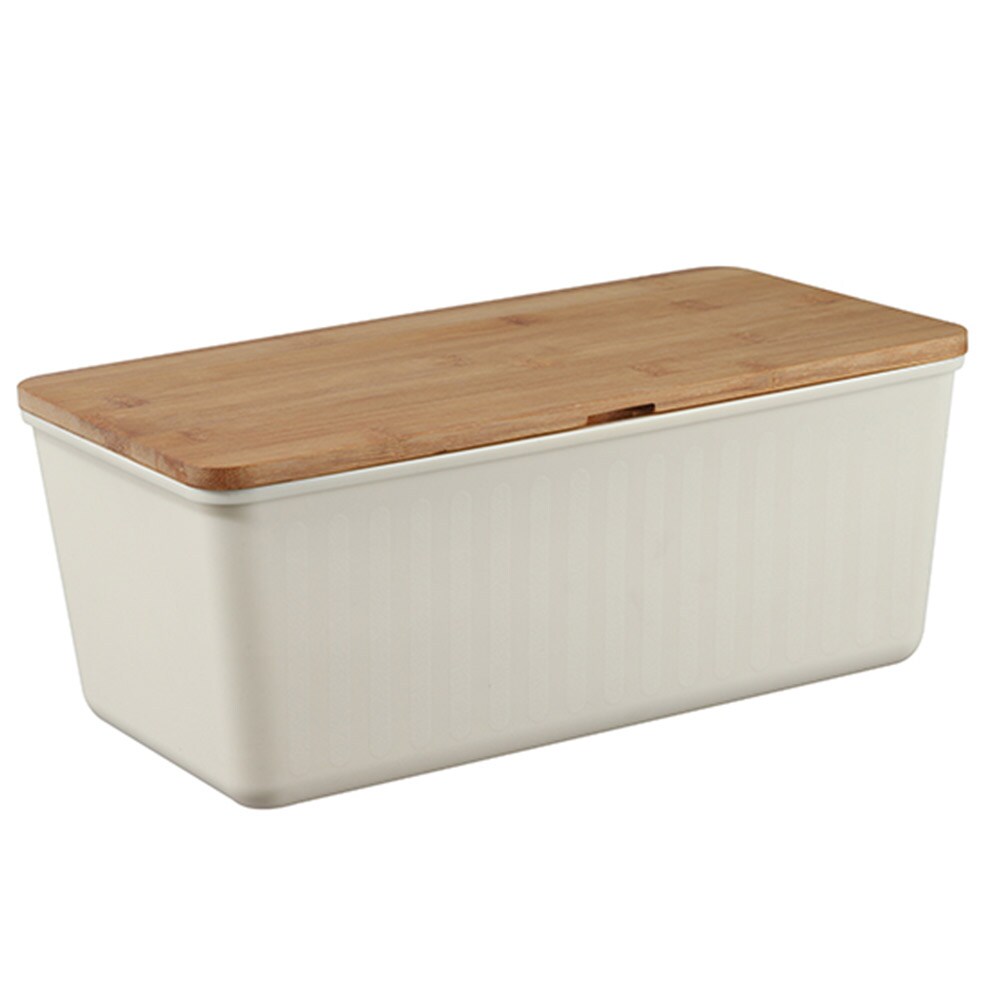 HI 2 in 1 Brot Kasten & Bambus Holz Brett Rechteckig Box Dose Behälter 34x13,5cm