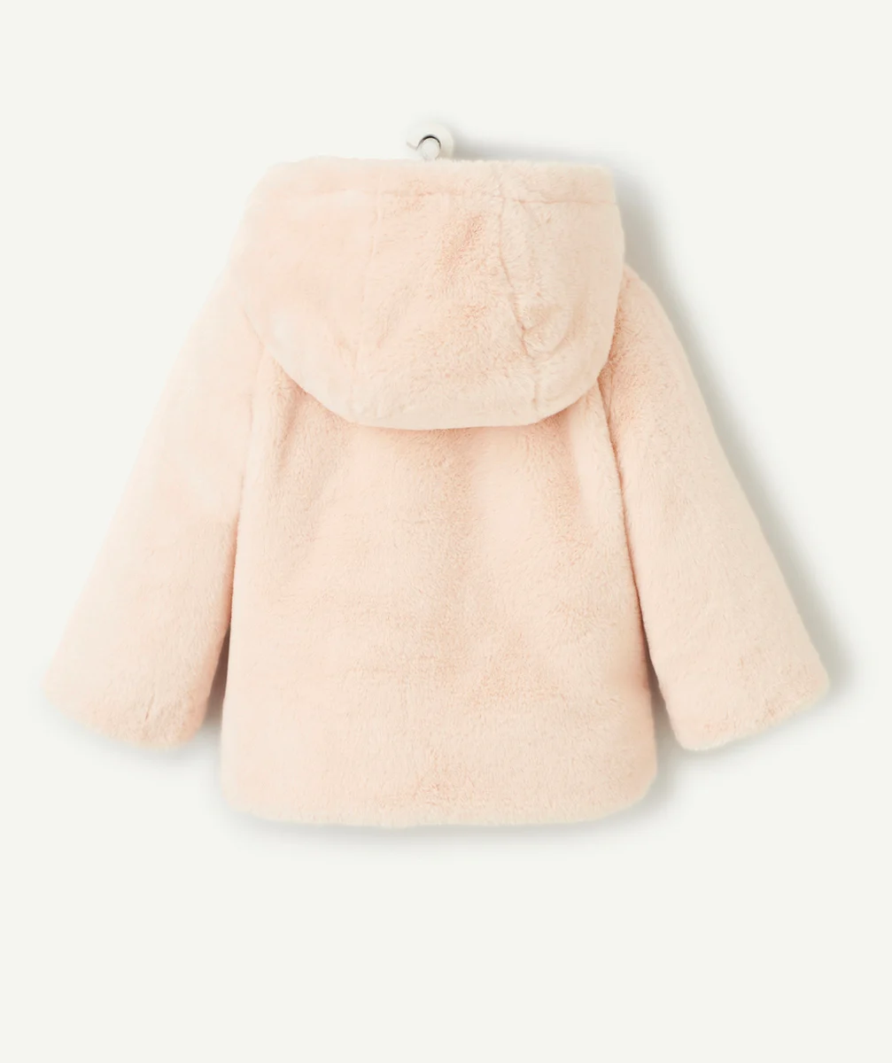 BLOUSON BÉBÉ FILLE EN REMBOURRAGE RECYCLÉ IMITATION FOURRURE ROSE