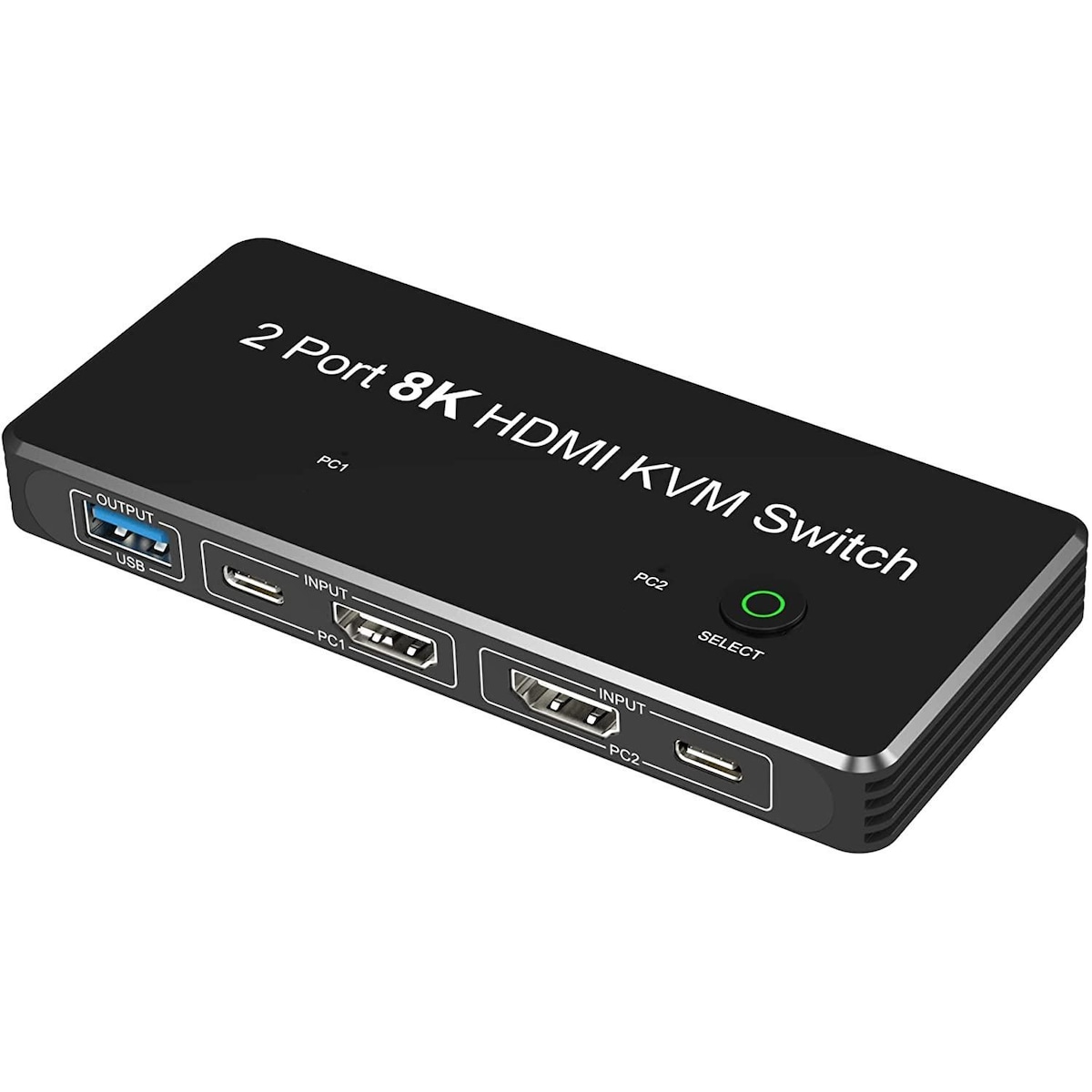 NÖRDIC HDMI 2.1 8K60Hz KVM-svitsj 2 til 1 HDCP2.3 HDR10 med 4xUSB-A-utgang