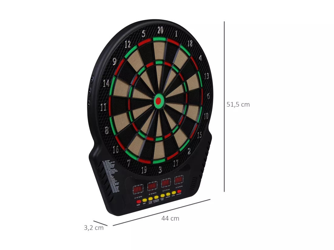 Cible jeu de flechettes électronique professionnel 243 jeux variés noir