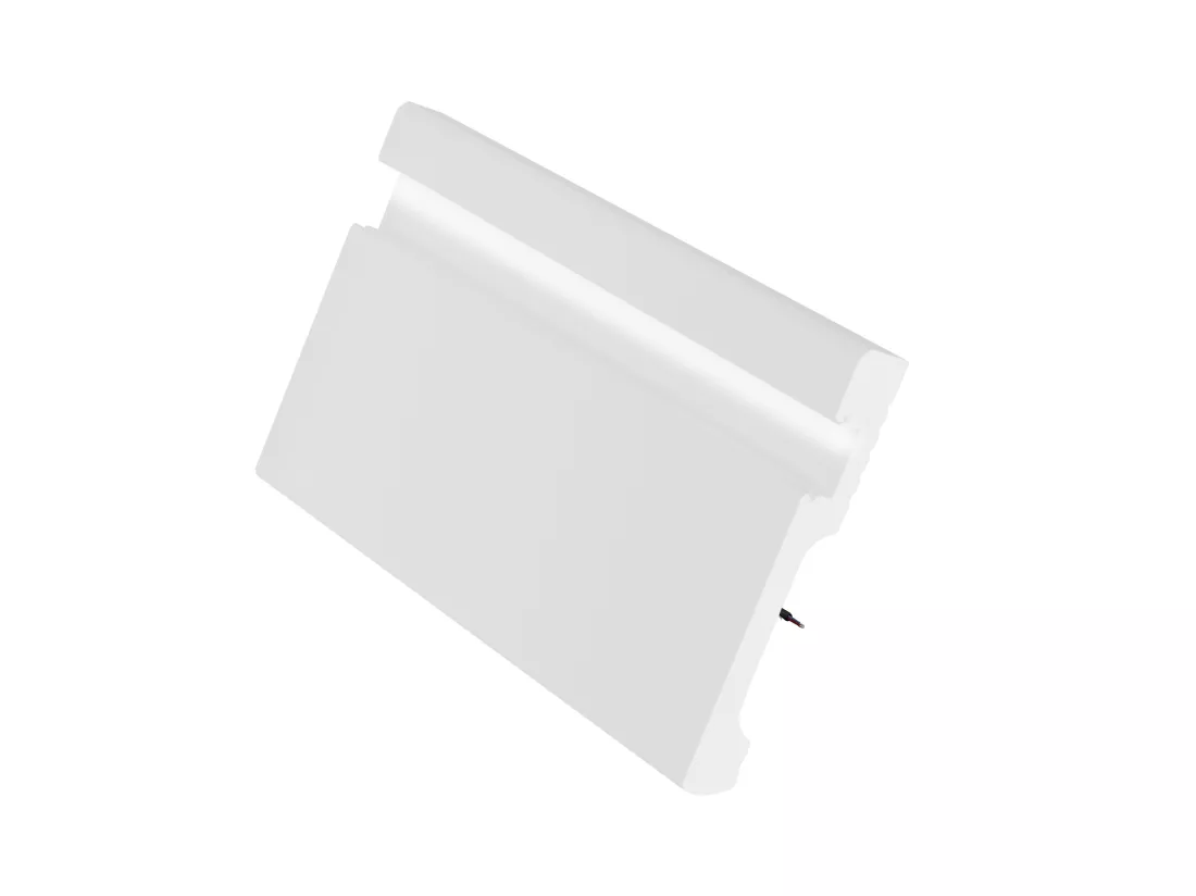 Lot de 3 plinthes en polystyrène L290 x l1.8 x H12 cm blanc - ATENO