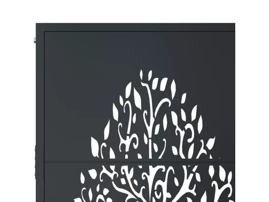 Portail de jardin anthracite 105x155cm acier conception d'arbre