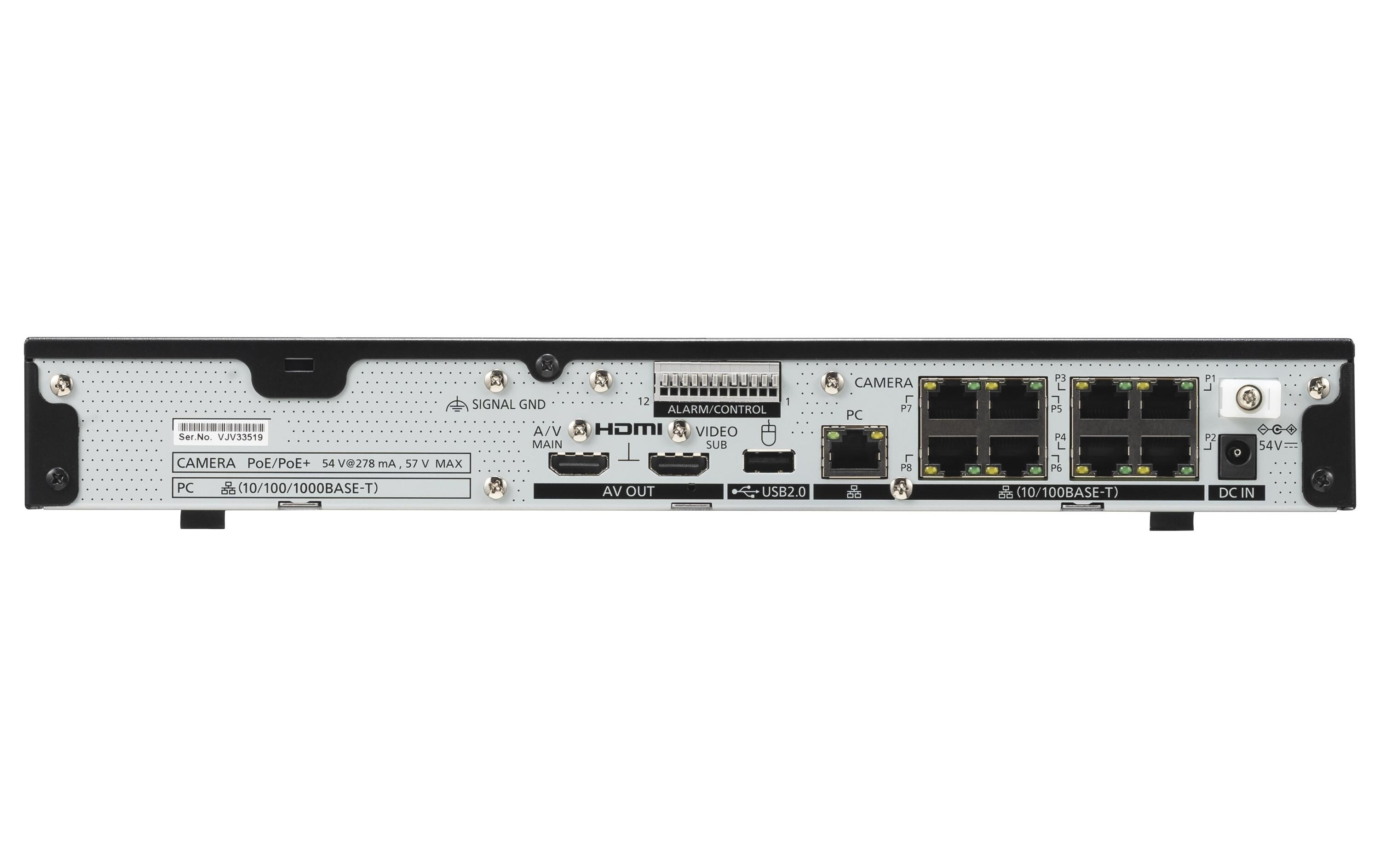 Netzwerkrekorder WJ-NU300KG 16 Kanal ohne HDD<br>Neue NVRs mit höherer Sicherheitsstufe und einfacher Installation mit integriertem PoE+ Switch