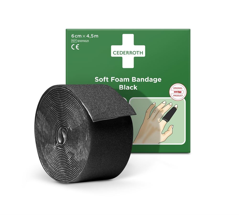 Cederroth Soft Foam Bandage<br>1 Stück, Karton, 6cmx4.5m, schwarz