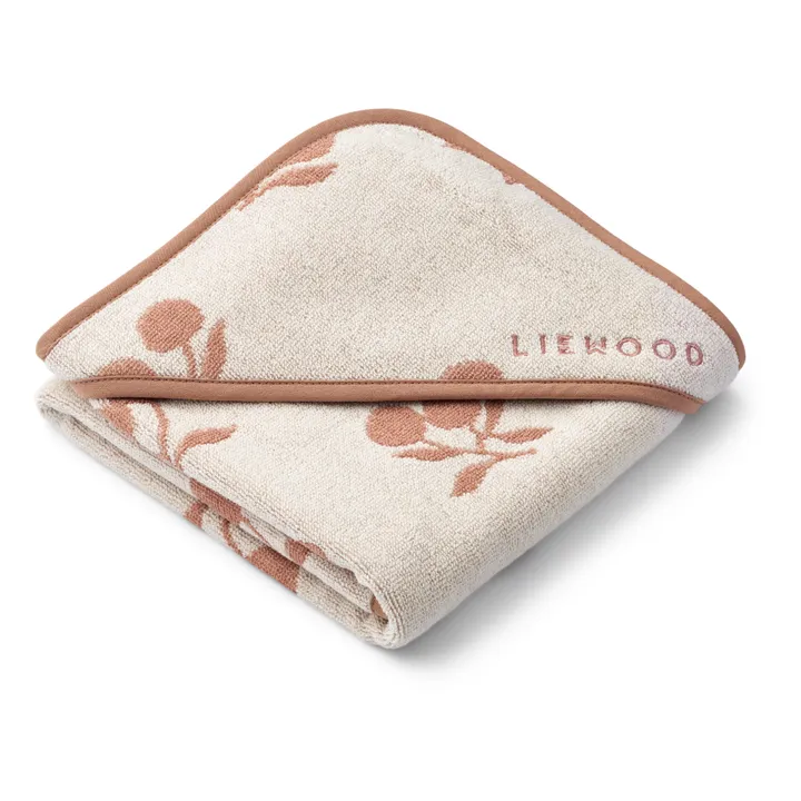 Liewood Cape de bain Alba en éponge de coton bio | Peach/Sea shell