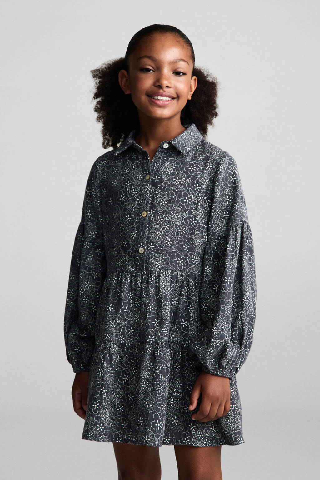 Mango Kids jurk met all over print antraciet