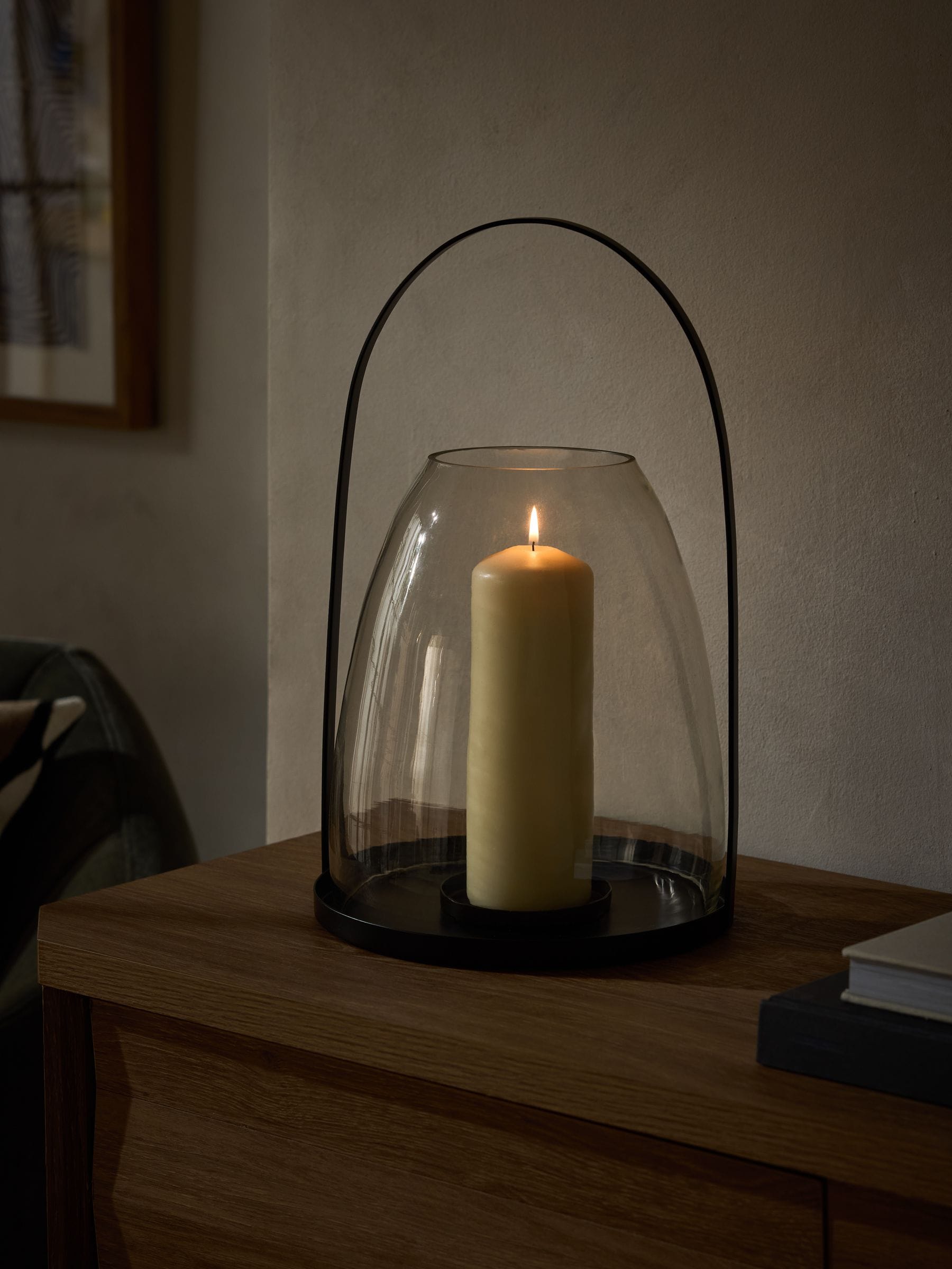 Metal Curved Handle Lantern