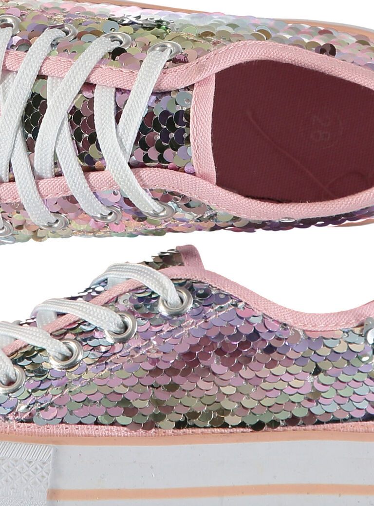 Tennis toile sequins filles