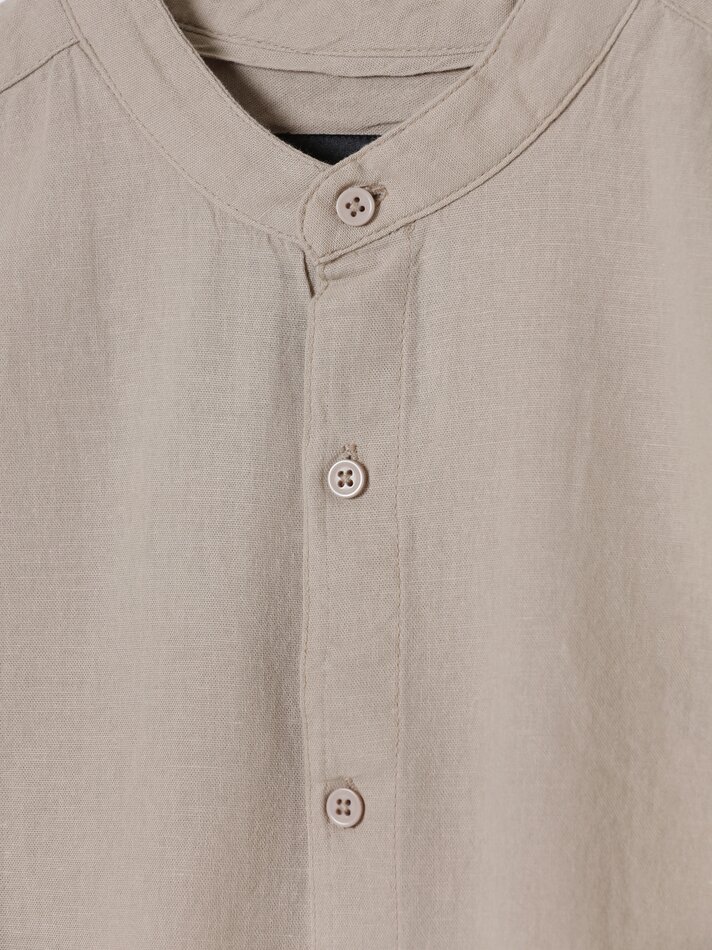 Camisa de algodão e linho - Areia