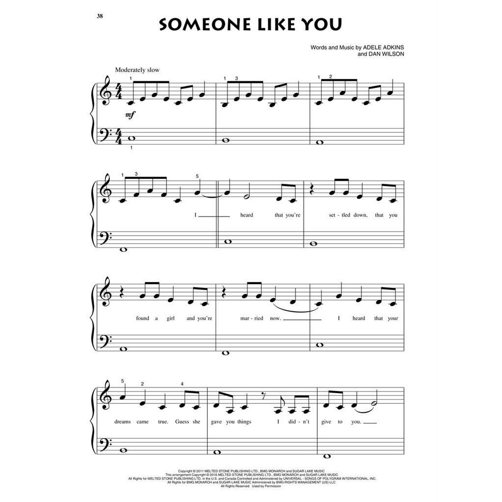 Hal Leonard Adele for Beginning Piano Solo 10 favorites