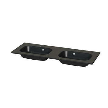 Tiger Reverse Meubelset 2x60 cm met 4 lades Chalet eik / Mat zwart inclusief 2 Oval wastafels Mat zwart