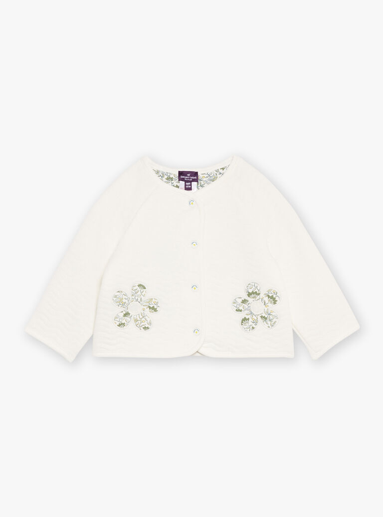 Cardigan réversible écru en tubique