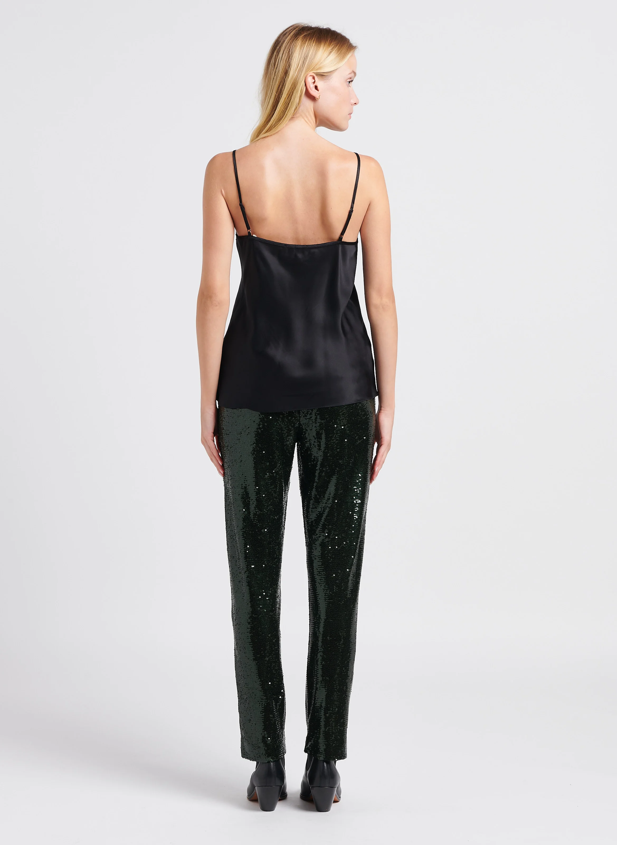 MINDY - Caraco dentelle en soie | Noir