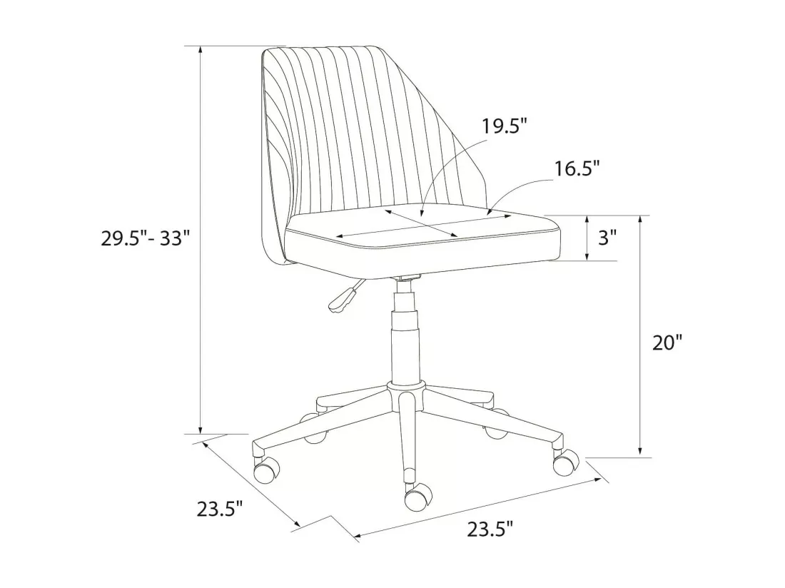 Brittany | Chaise de bureau en tissu bleu