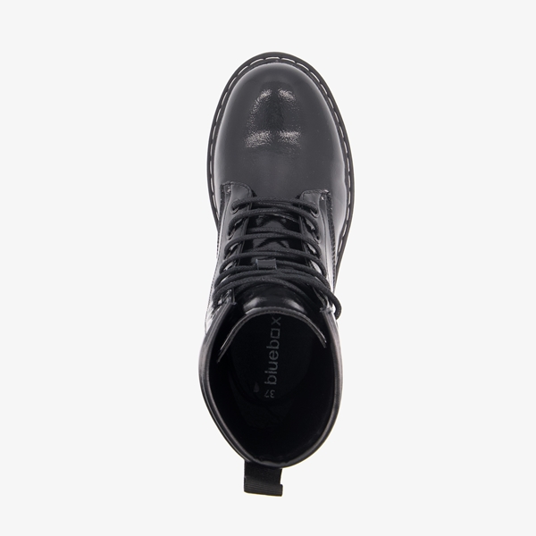 Blue Box dames lak veterboots zwart