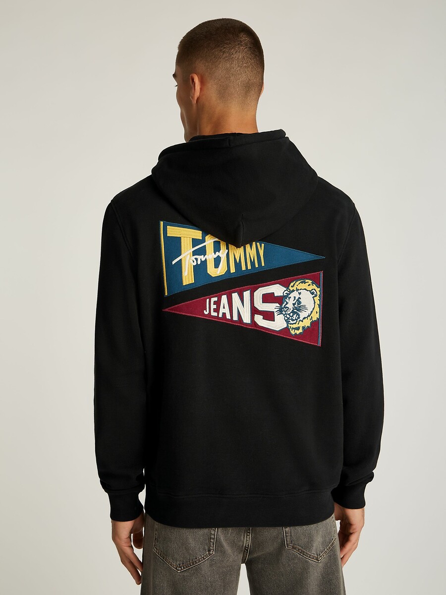 TOMMY JEANS<br>Moletom com capuz, logo nas costas