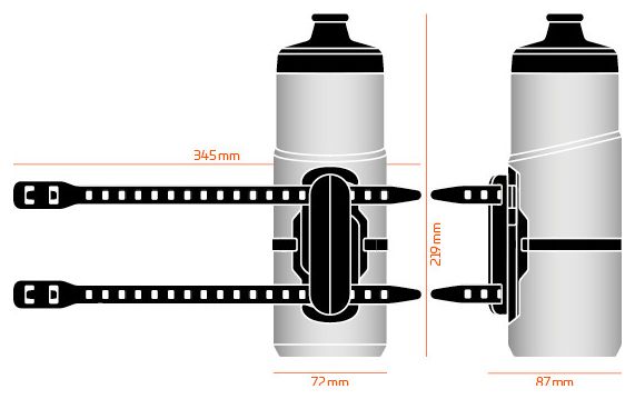 Bidon Fidlock Twist 600 ml Fumé   Fixation Uni Base