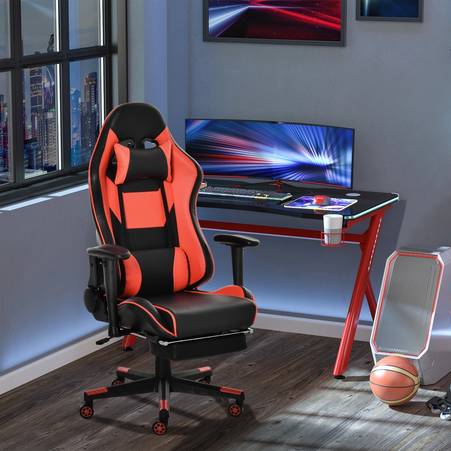 Vinsetto Gaming Stuhl mit Fußstütze bunt