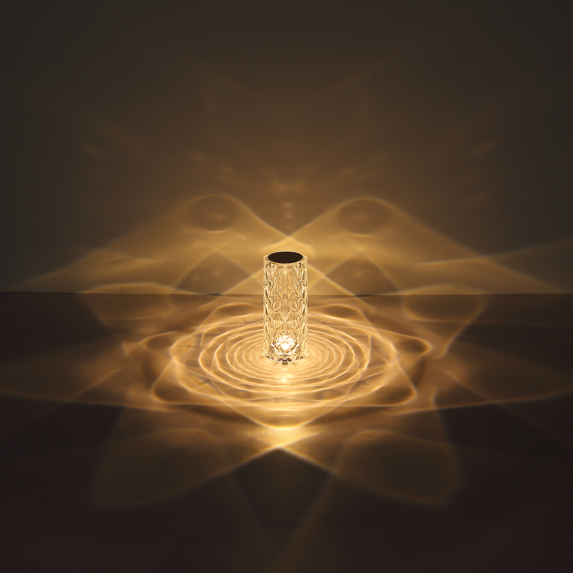 LED-Tischleuchte - klar - Kristalleffekt - Touch Dimmer